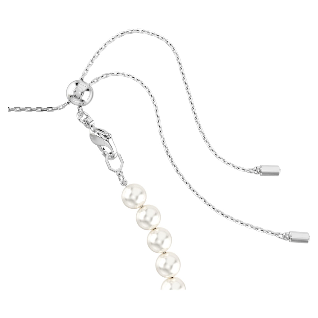 Ariana Grande x Swarovski choker Mixed cuts, Crystal pearl, Heart, White, Rhodium plated
