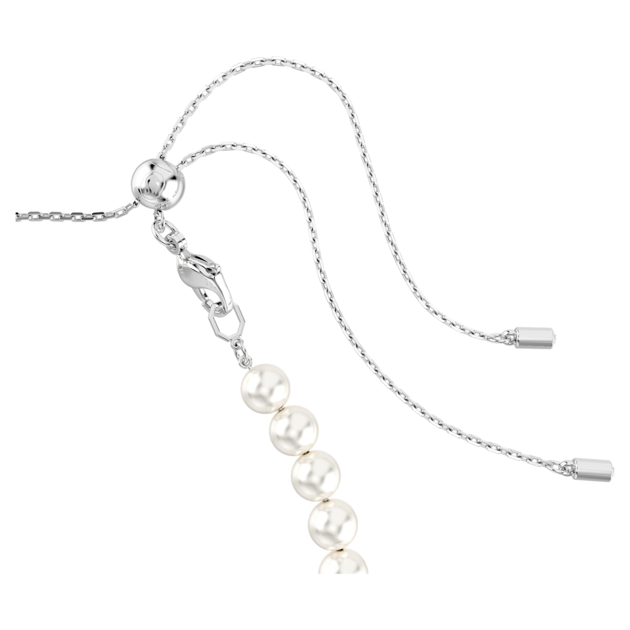 Ariana Grande x Swarovski choker Mixed cuts, Crystal pearl, Heart, White, Rhodium plated