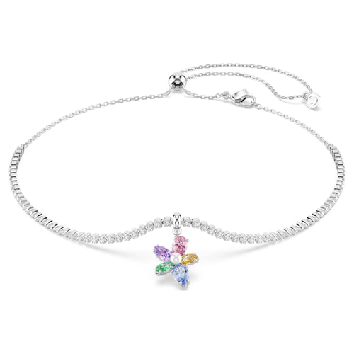 Ariana Grande x Swarovski choker Mixed cuts, Flower, Multicolored, Rhodium plated