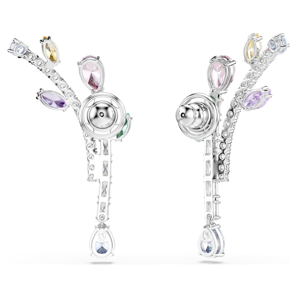 Ariana Grande x Swarovski drop earrings Mixed cuts, Multicolored, Rhodium plated