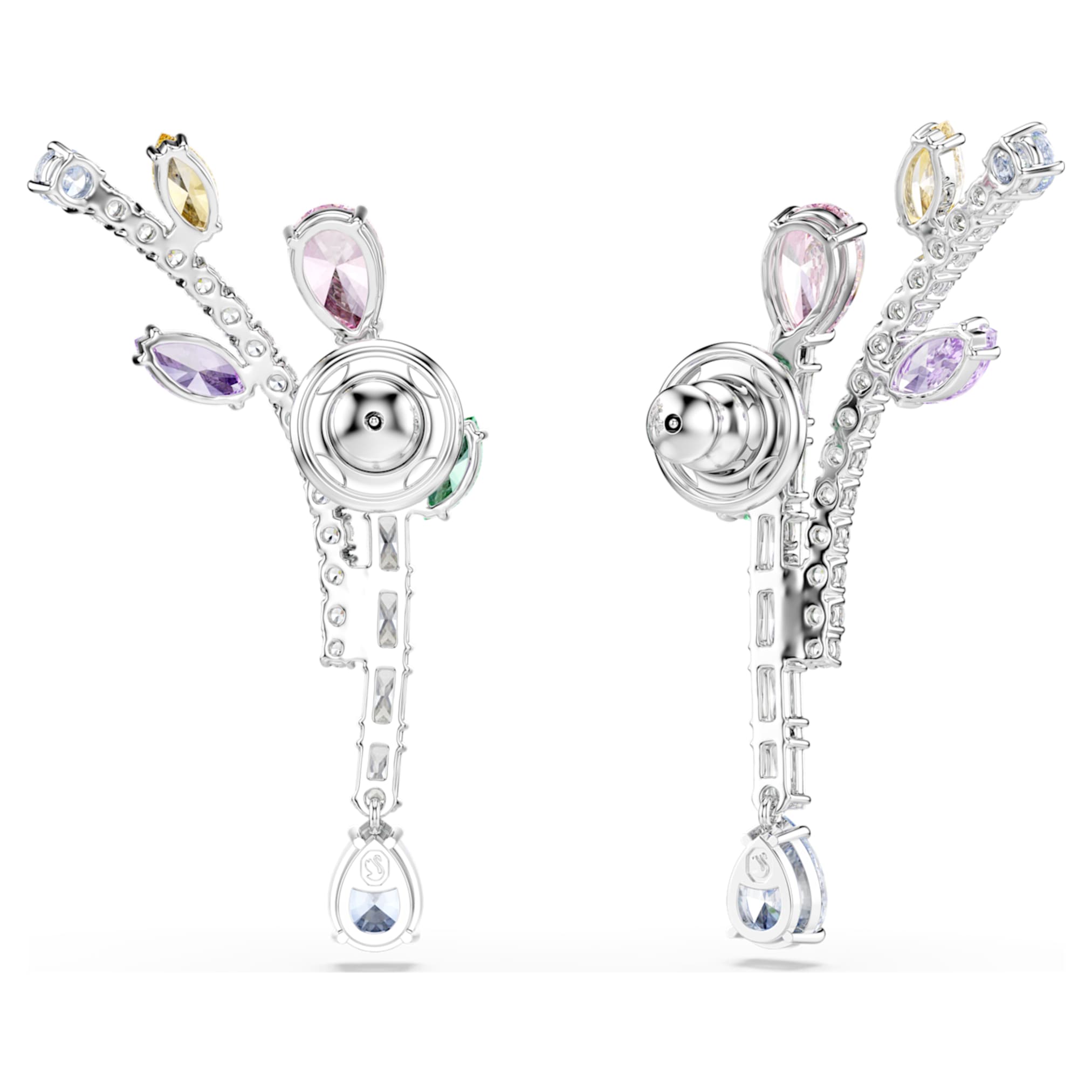 Ariana Grande x Swarovski drop earrings Mixed cuts, Multicolored, Rhodium plated
