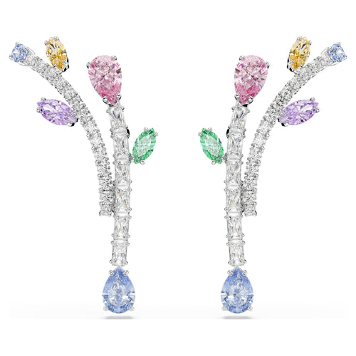 Ariana Grande x Swarovski drop earrings Mixed cuts, Multicolored, Rhodium plated