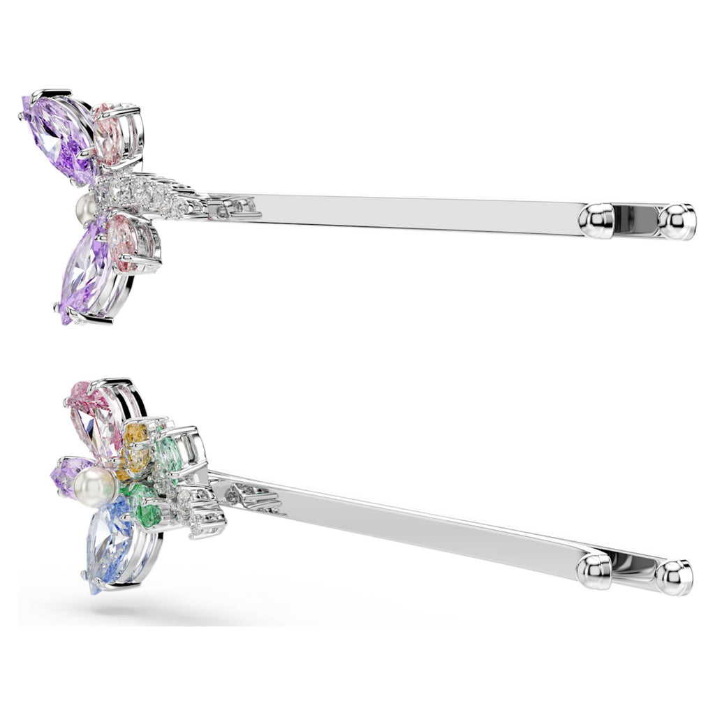 Ariana Grande x Swarovski hair pin Mixed cuts, Dragonfly, Flower, Multicolored, Rhodium plated
