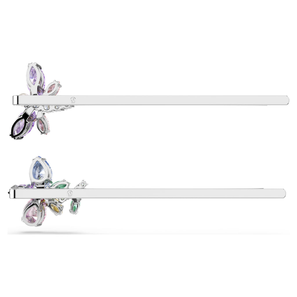 Ariana Grande x Swarovski hair pin Mixed cuts, Dragonfly, Flower, Multicolored, Rhodium plated