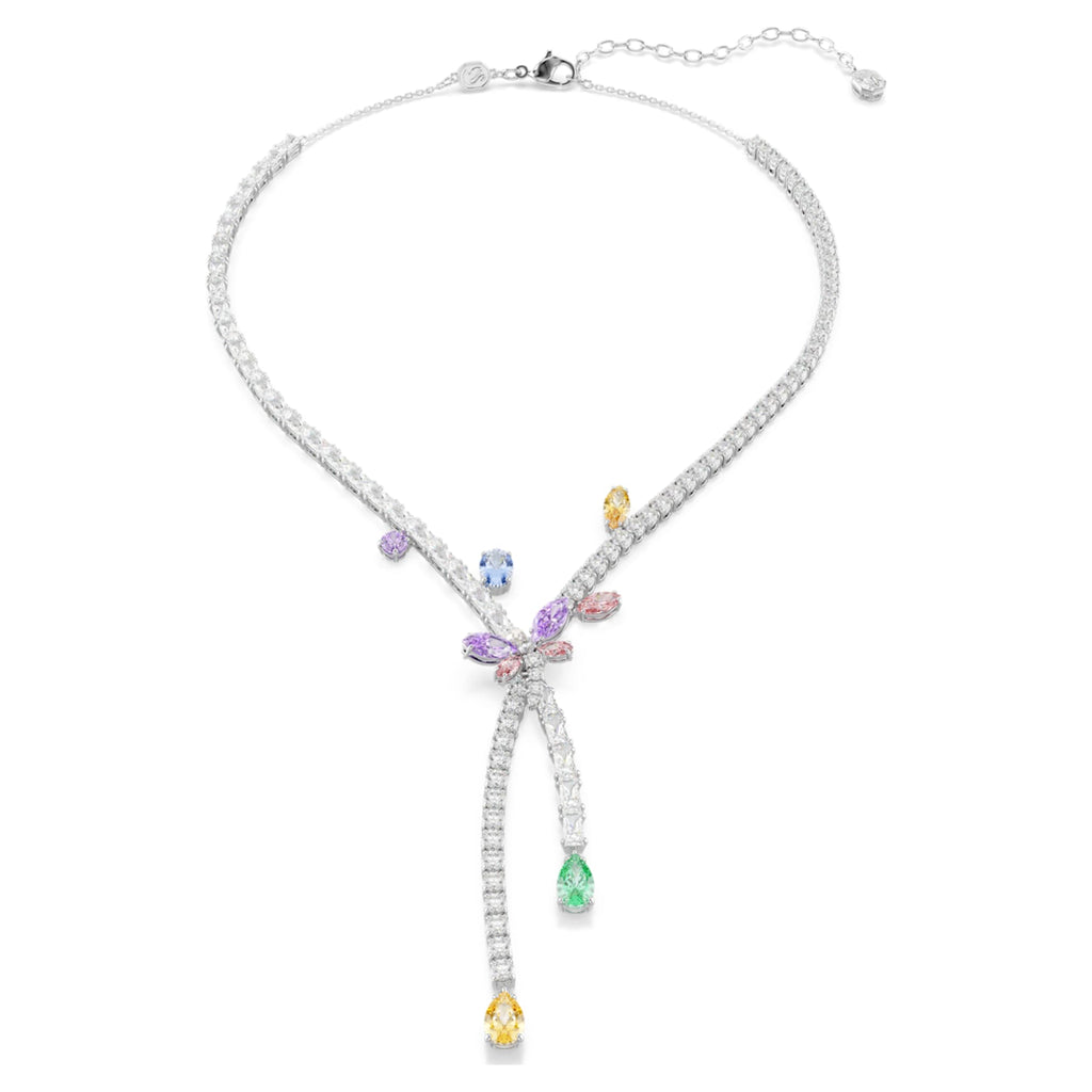 Ariana Grande x Swarovski necklace Mixed cuts, Dragonfly, Multicolored, Rhodium plated