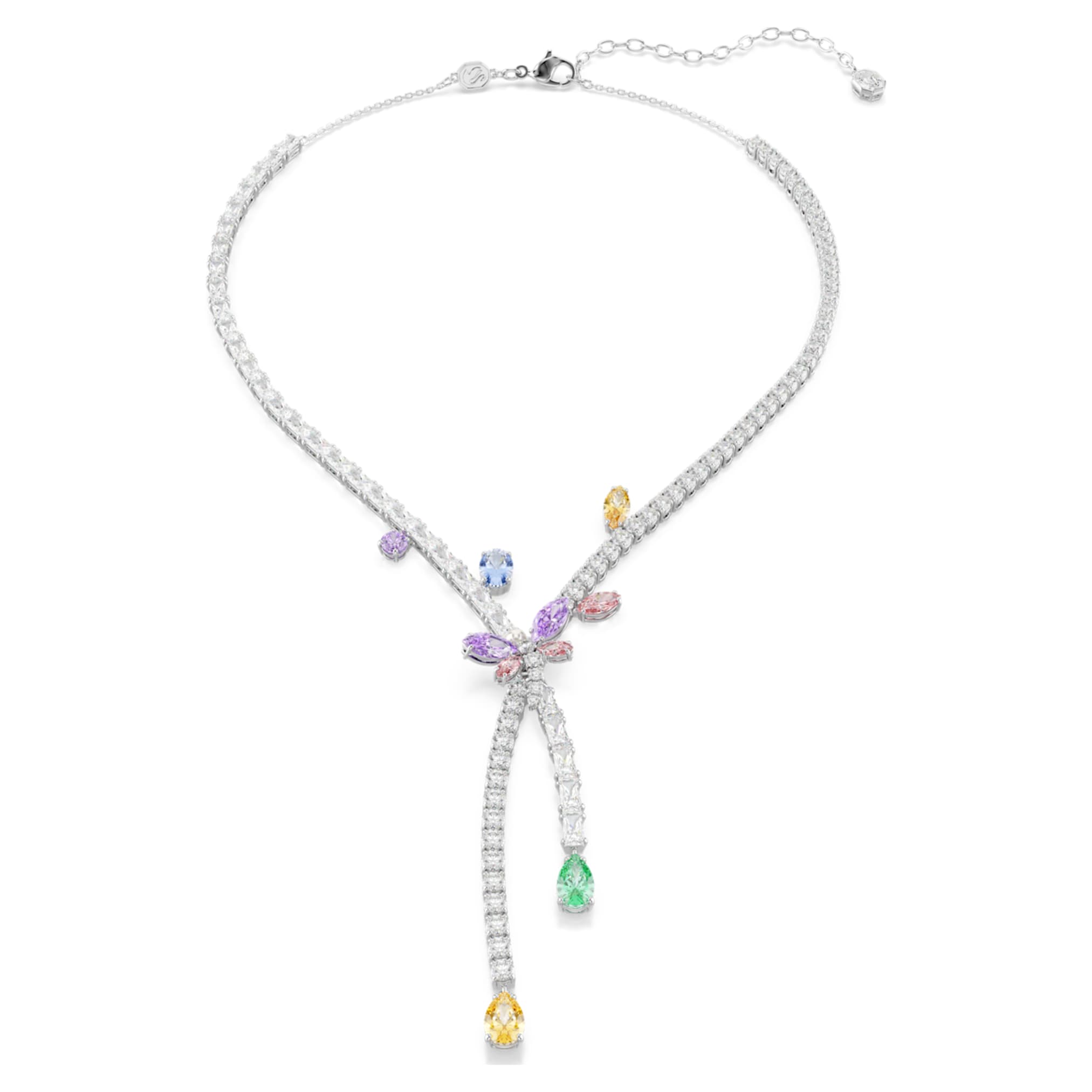Ariana Grande x Swarovski necklace Mixed cuts, Dragonfly, Multicolored, Rhodium plated