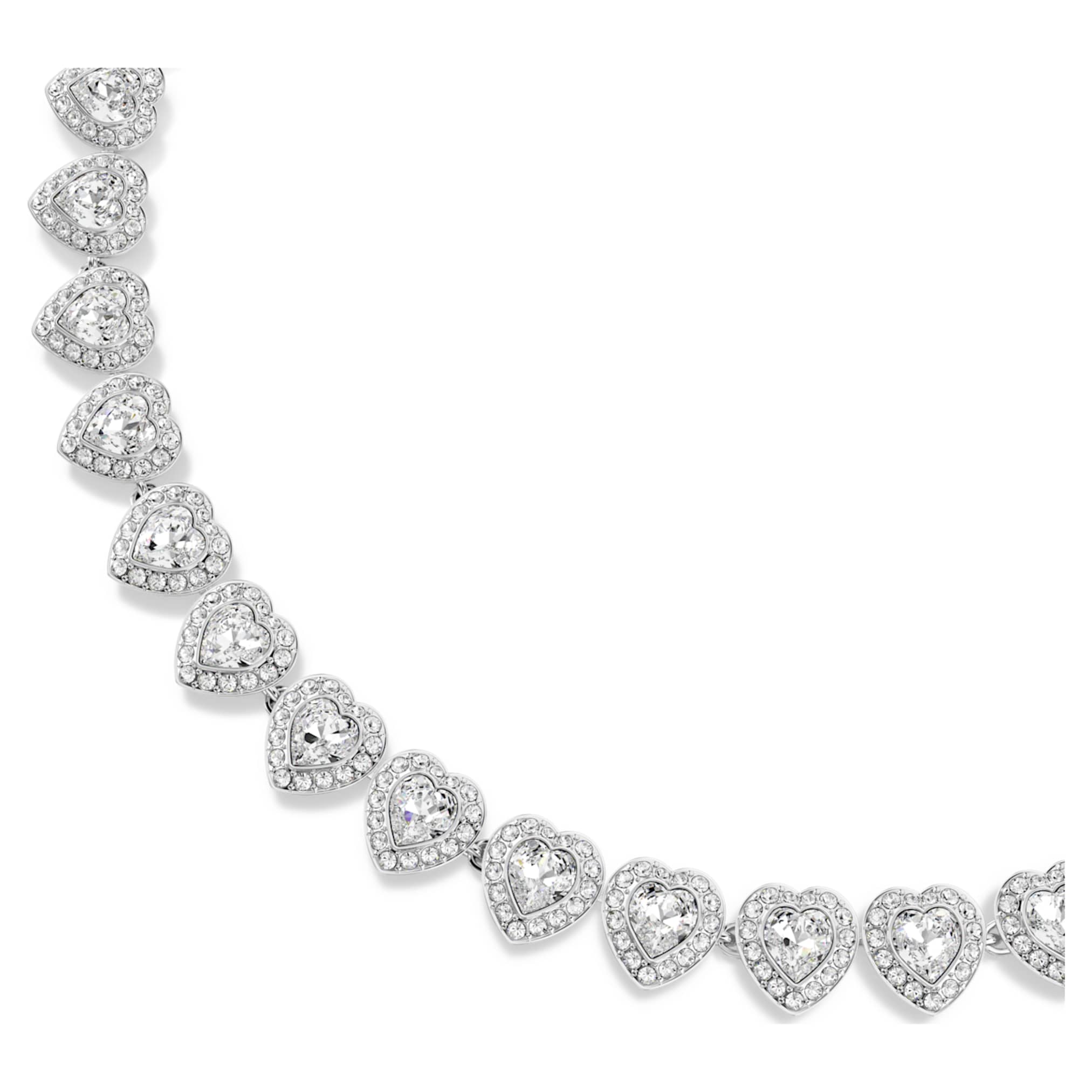 Ariana Grande x Swarovski necklace Mixed cuts, Heart, White, Rhodium plated