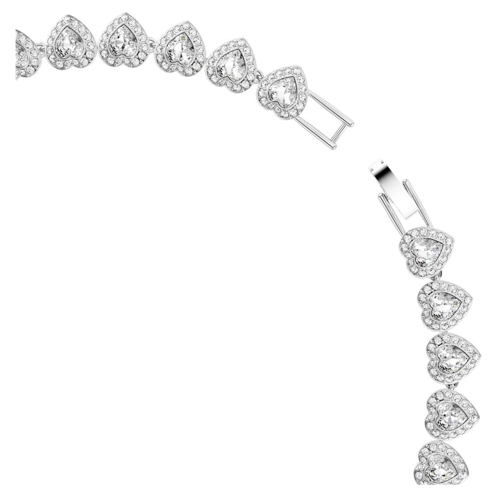 Ariana Grande x Swarovski necklace Mixed cuts, Heart, White, Rhodium plated