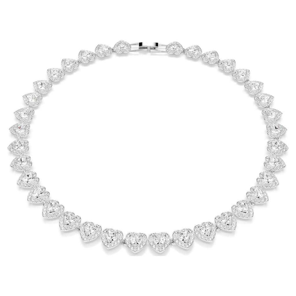 Ariana Grande x Swarovski necklace Mixed cuts, Heart, White, Rhodium plated