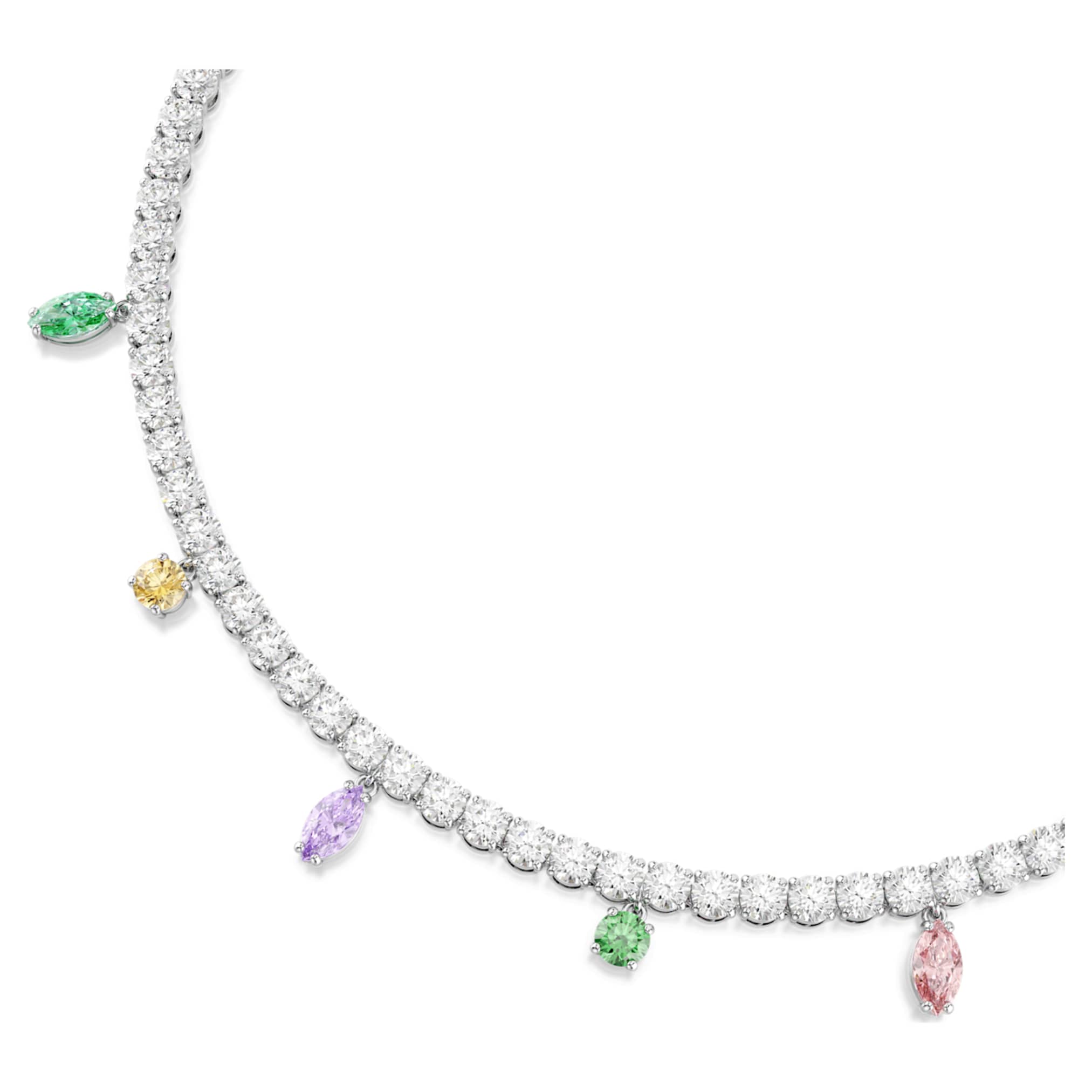 Ariana Grande x Swarovski necklace Mixed cuts, Multicolored, Rhodium plated
