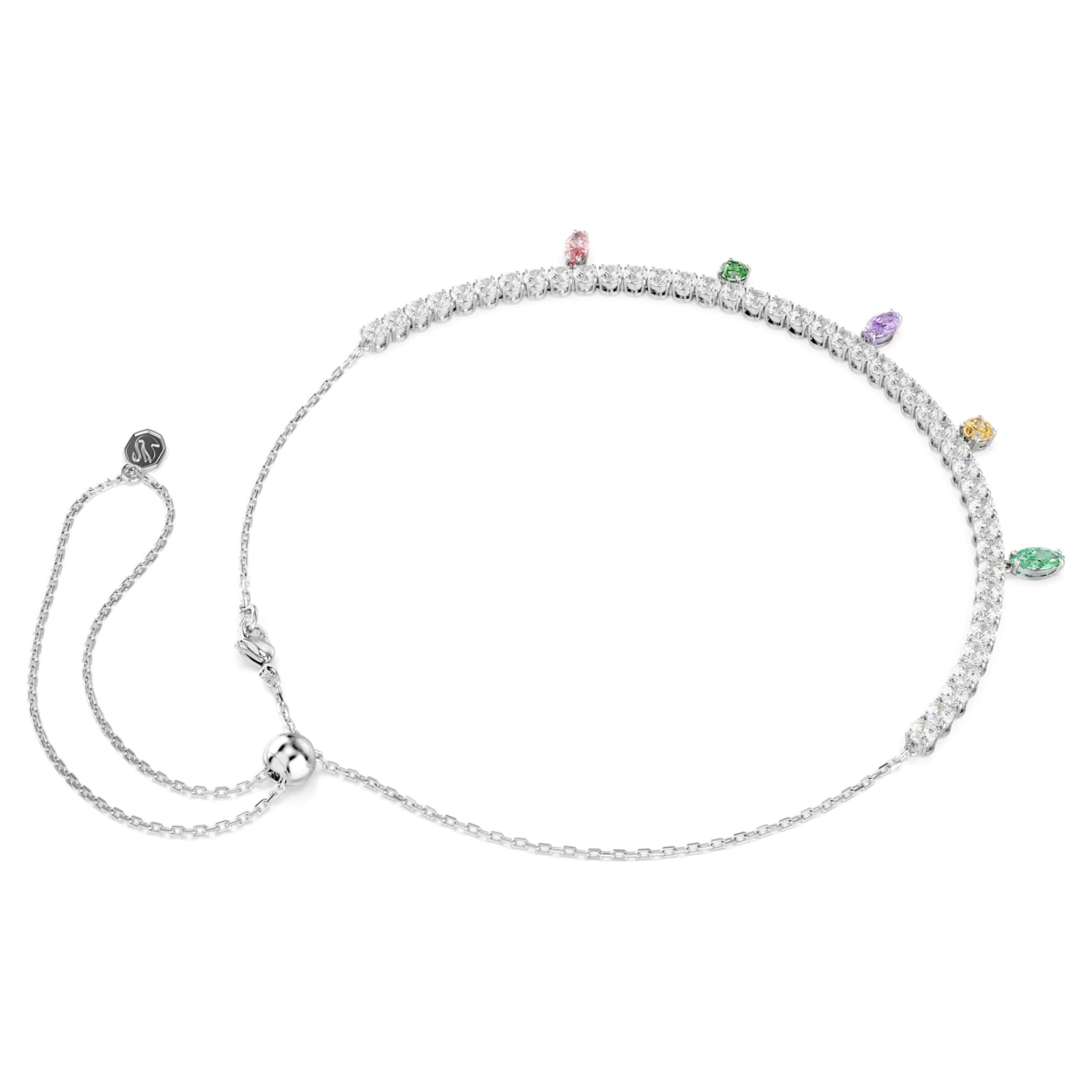 Ariana Grande x Swarovski necklace Mixed cuts, Multicolored, Rhodium plated