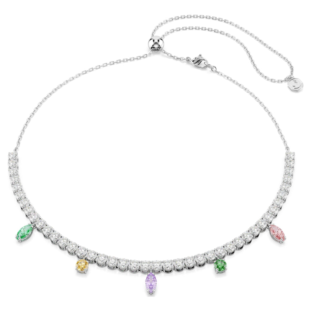 Ariana Grande x Swarovski necklace Mixed cuts, Multicolored, Rhodium plated