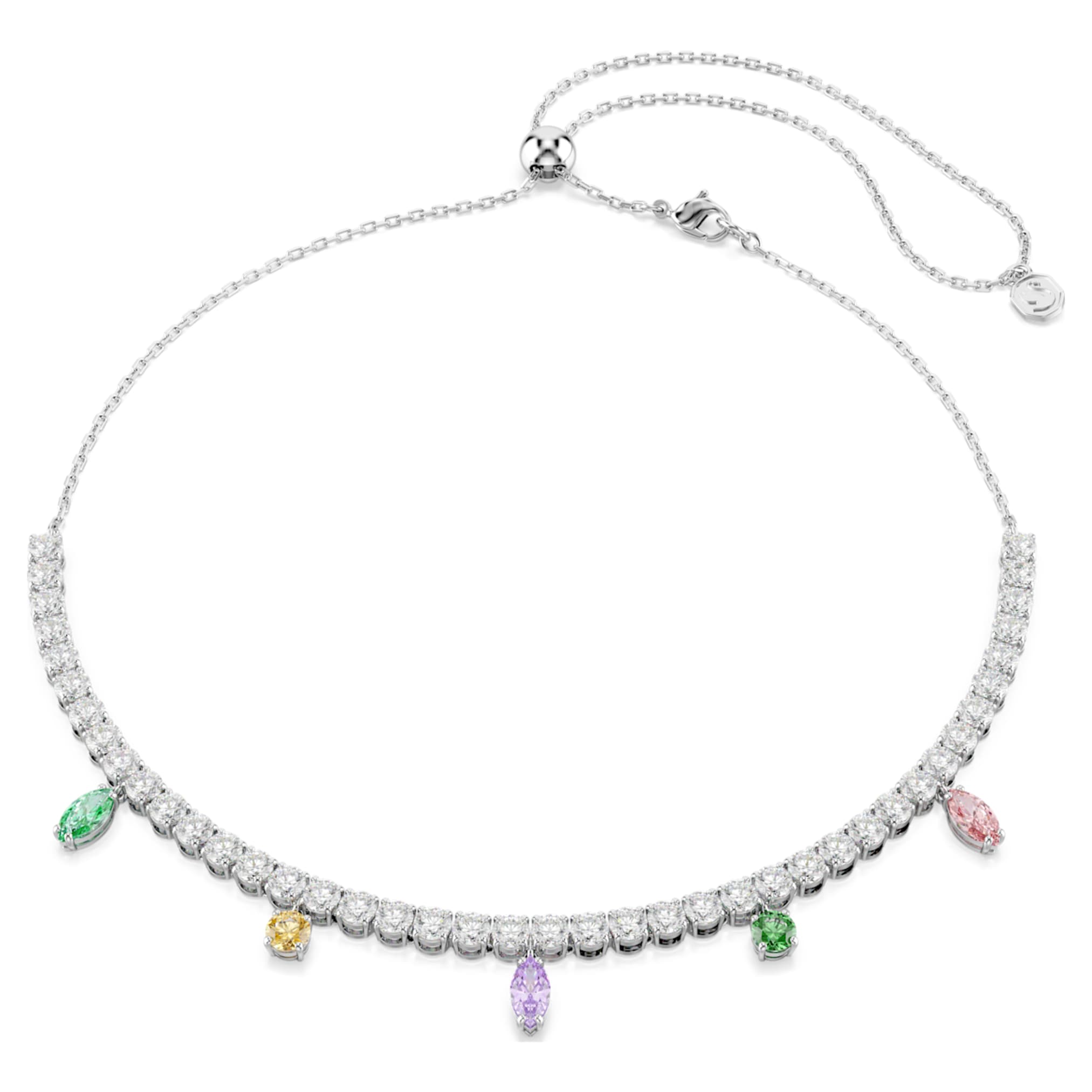 Ariana Grande x Swarovski necklace Mixed cuts, Multicolored, Rhodium plated