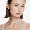 Ariana Grande x Swarovski necklace Round cut, Flower, White, Rhodium plated