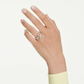 Ariana Grande x Swarovski open ring Mixed cuts, Multicolored, Rhodium plated
