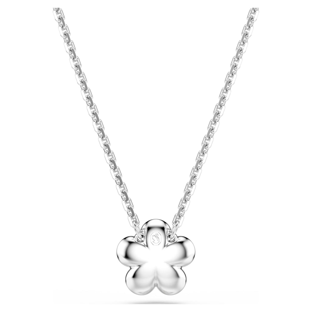Ariana Grande x Swarovski pendant Crystal Pearl, Round cut, Flower, White, Rhodium plated