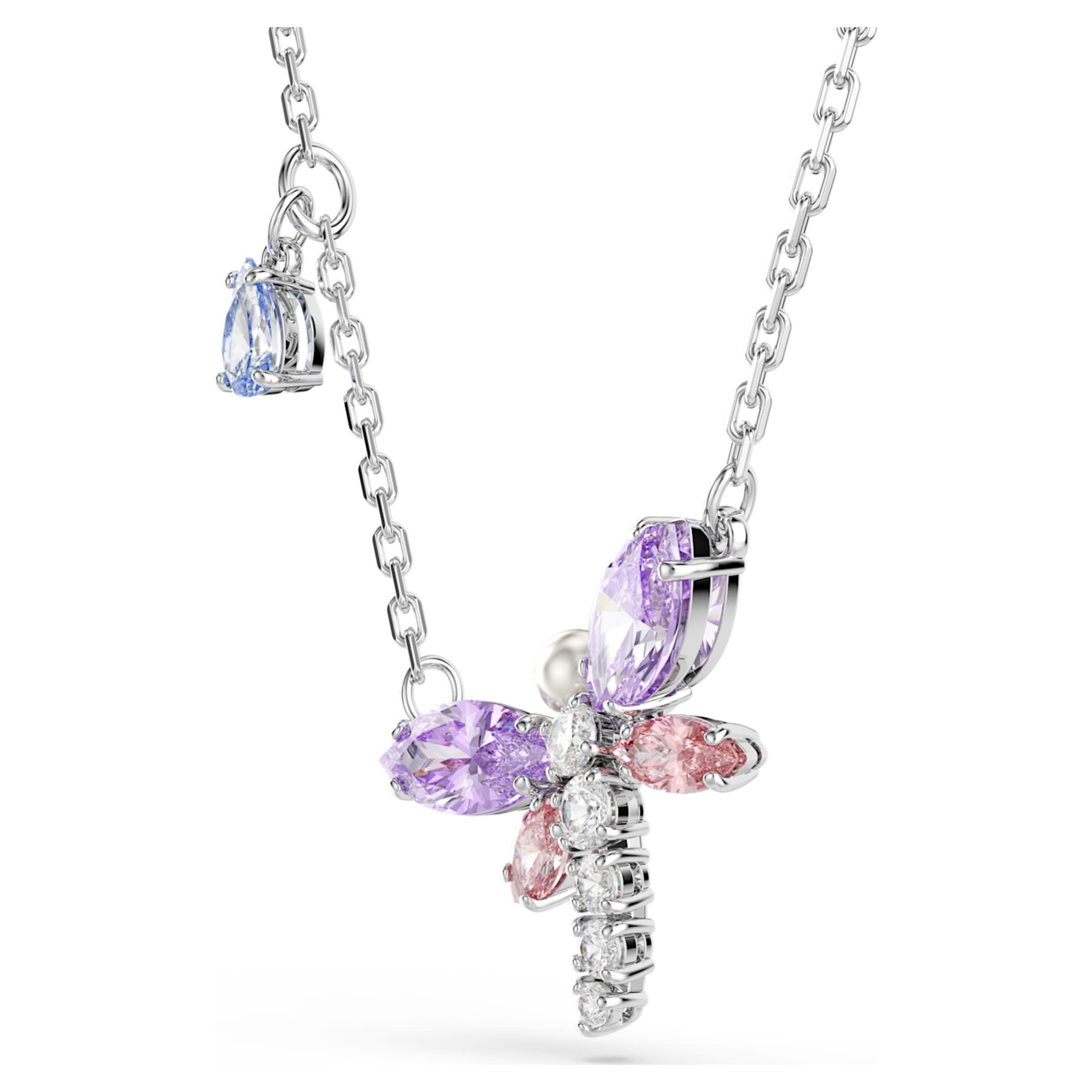 Ariana Grande x Swarovski pendant Mixed cuts, Dragonfly, Multicolored, Rhodium plated