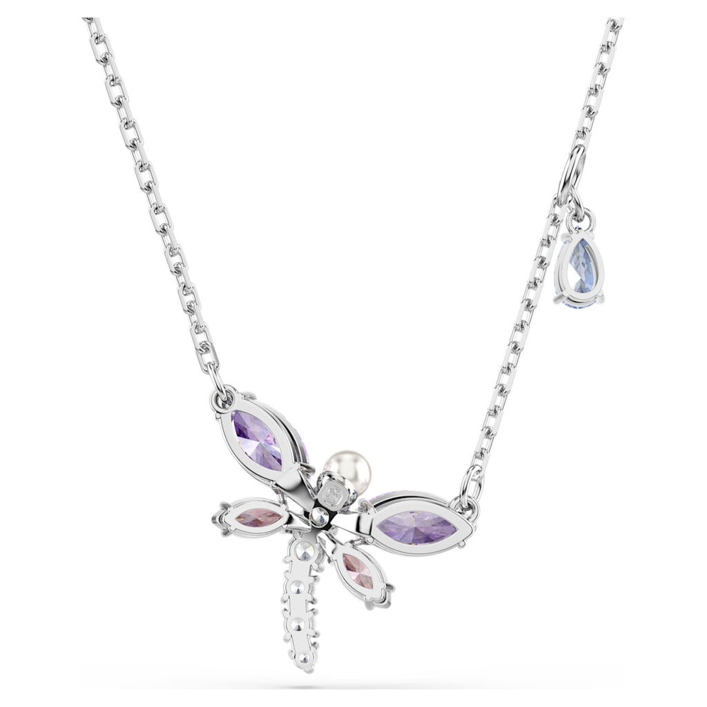 Ariana Grande x Swarovski pendant Mixed cuts, Dragonfly, Multicolored, Rhodium plated