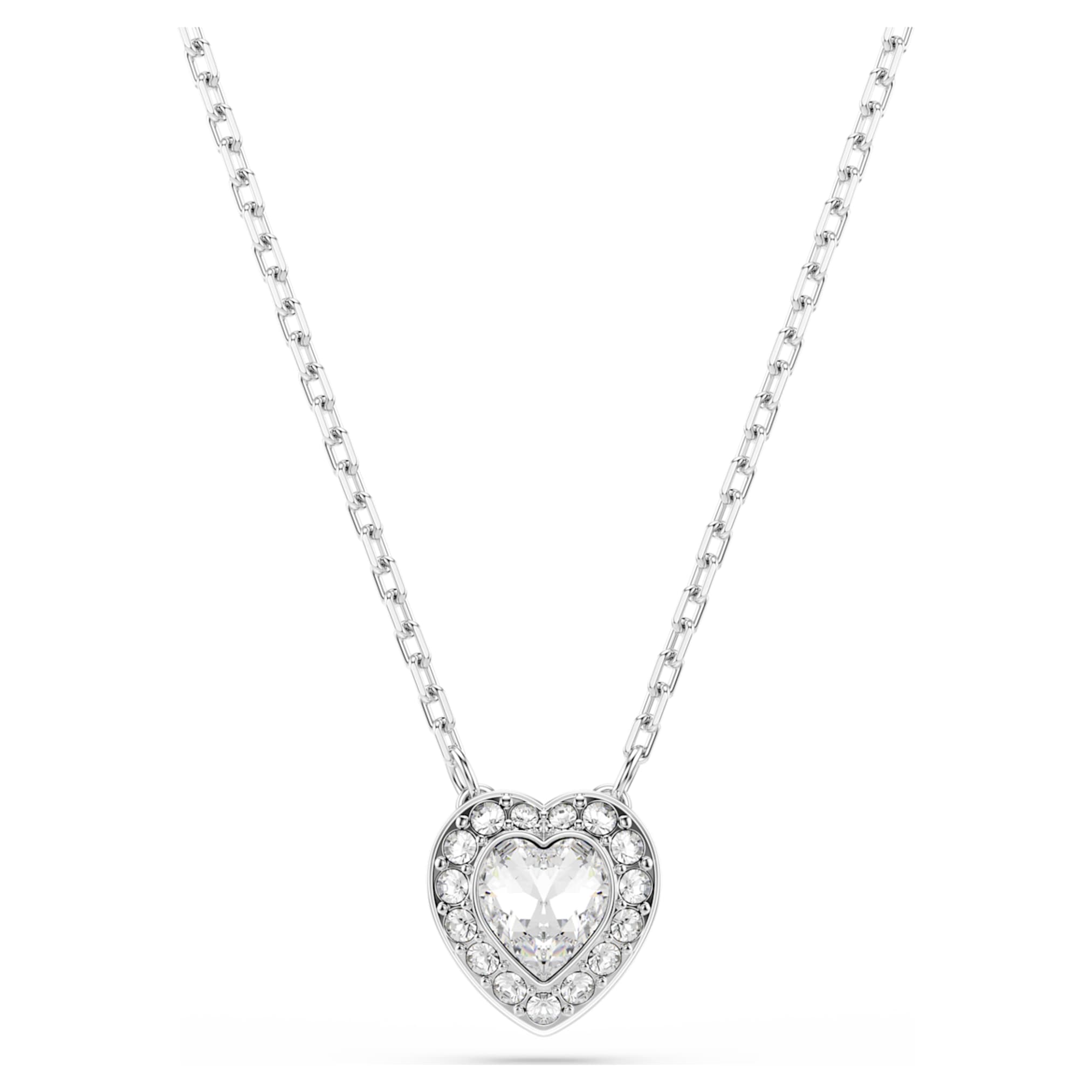 Ariana Grande x Swarovski pendant Mixed cuts, Heart, White, Rhodium plated