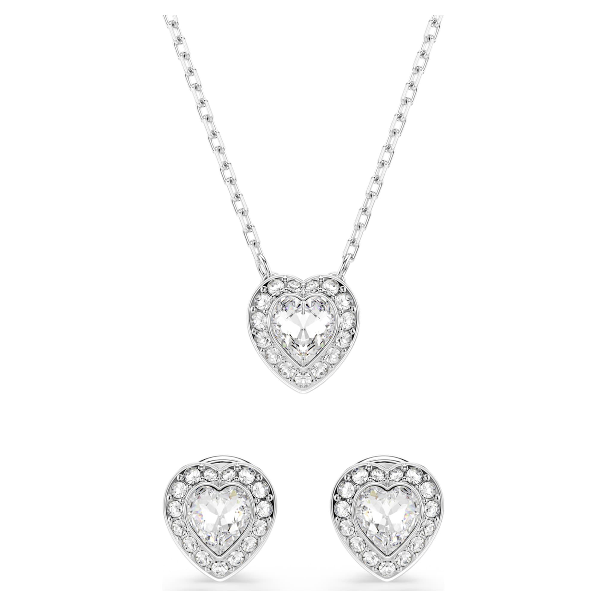 Ariana Grande x Swarovski set Mixed cuts, Heart, White, Rhodium plated