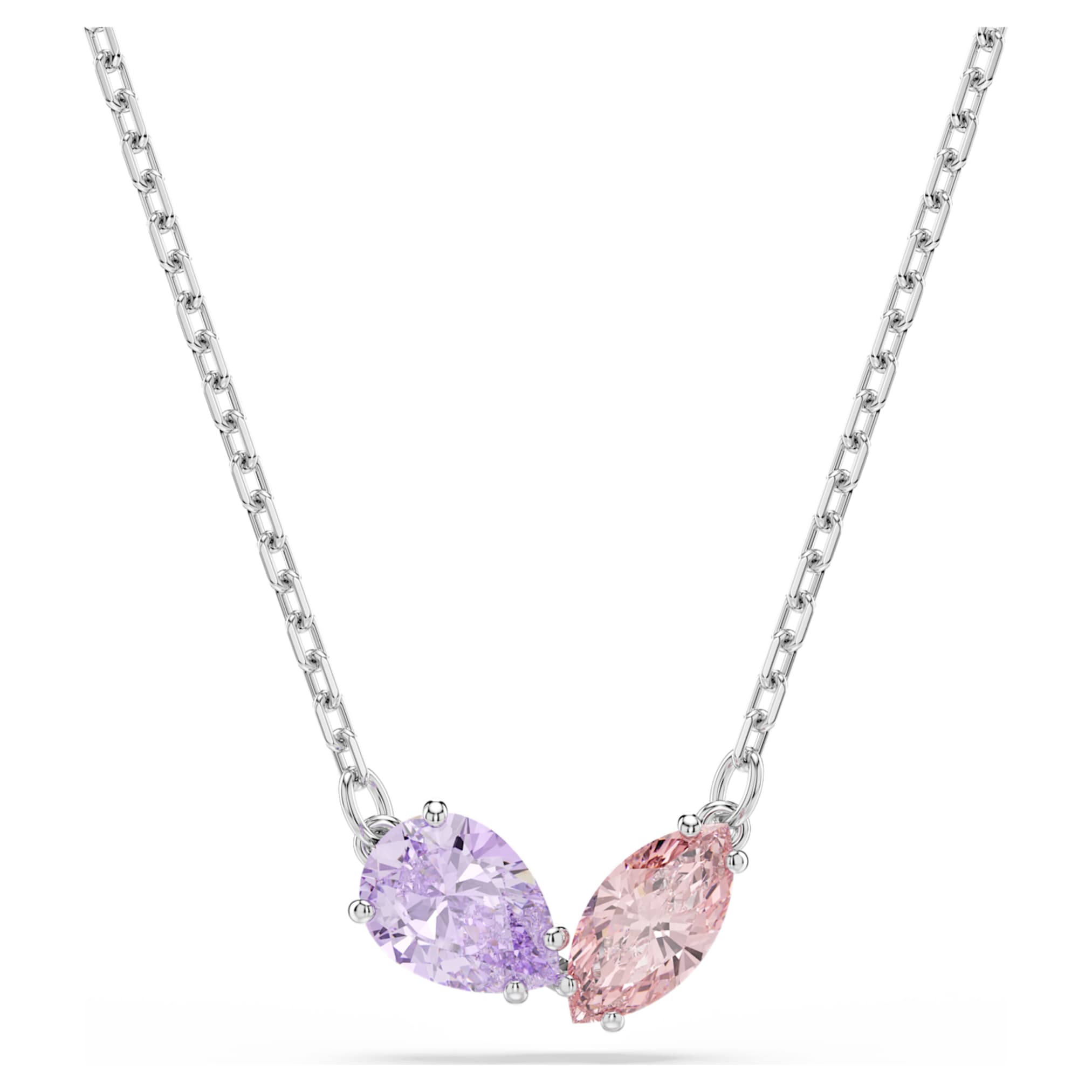 Ariana Grande x Swarovski set Mixed cuts, Multicolored, Rhodium plated