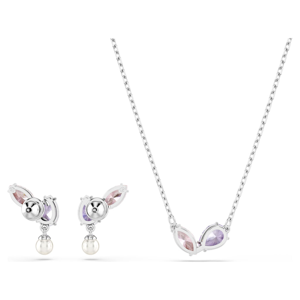Ariana Grande x Swarovski set Mixed cuts, Multicolored, Rhodium plated