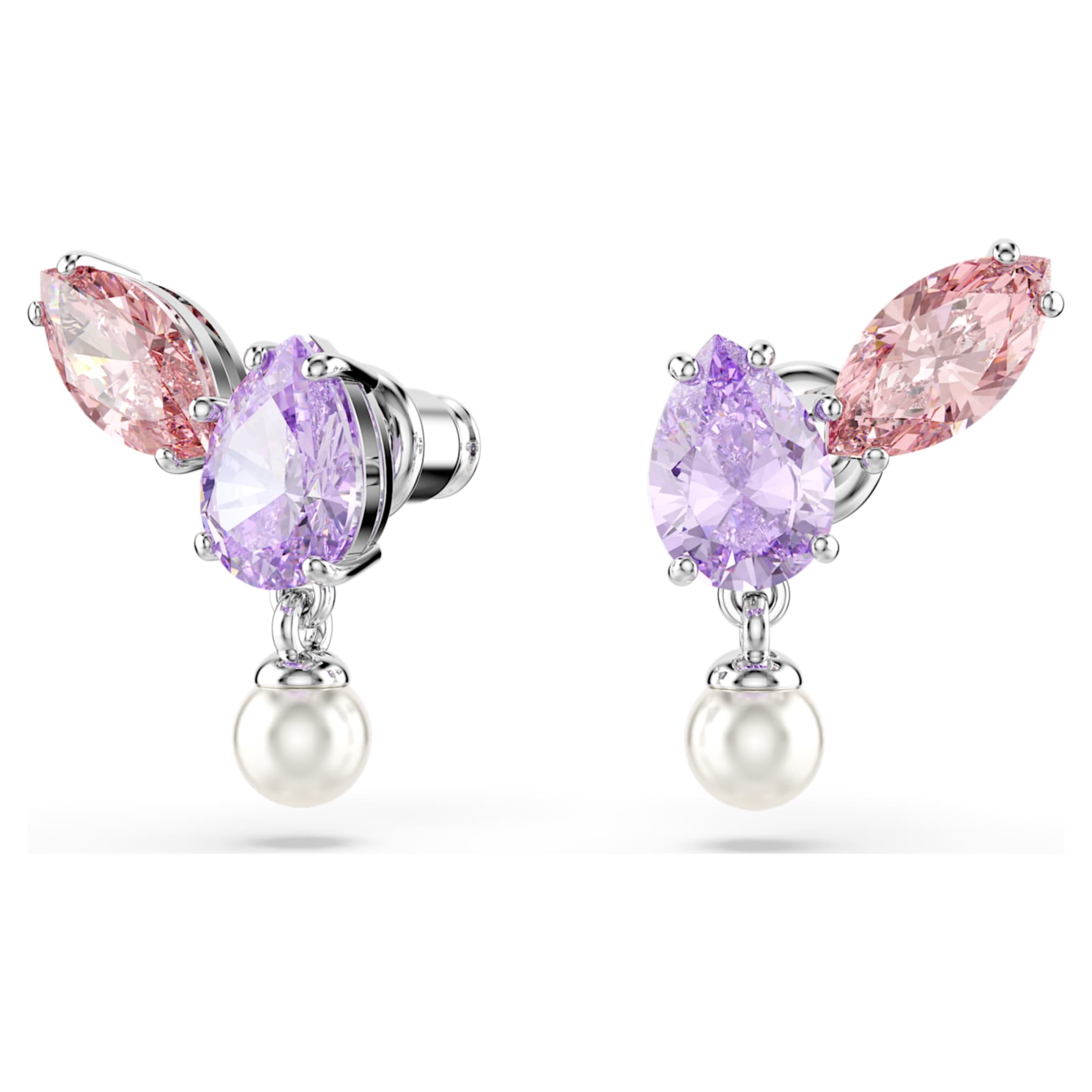 Ariana Grande x Swarovski set Mixed cuts, Multicolored, Rhodium plated