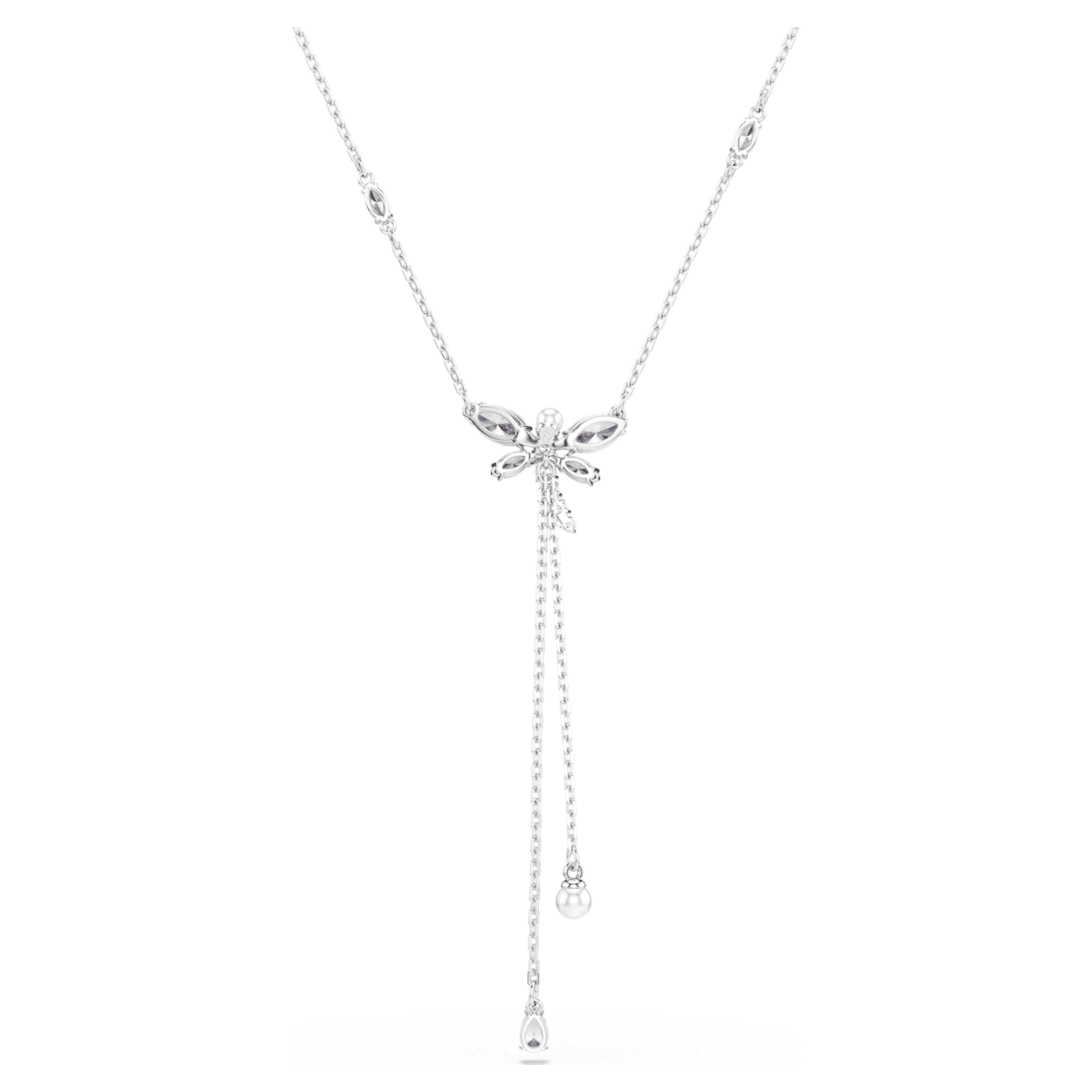 Ariana Grande x Swarovski Y necklace Mixed cuts, Dragonfly, Multicolored, Rhodium plated