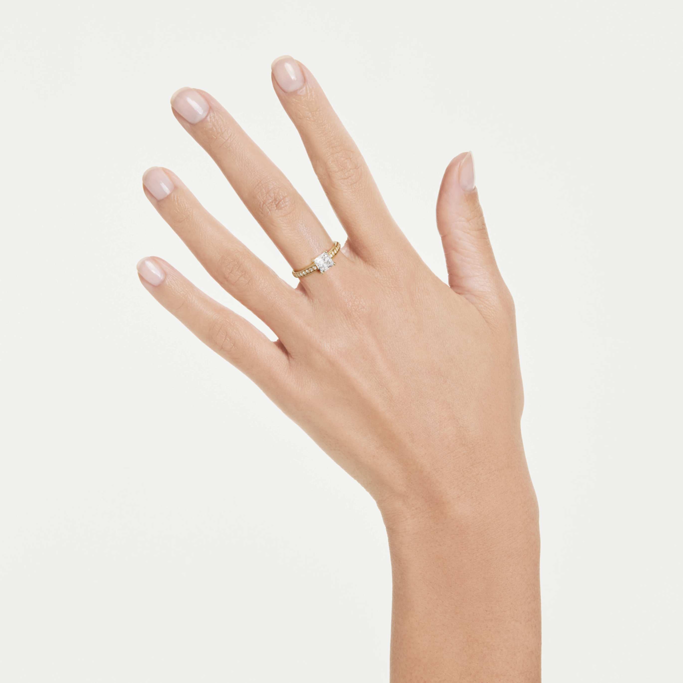 Swarovski Attract ring Square cut, Pavé, White, 18K gold finish
