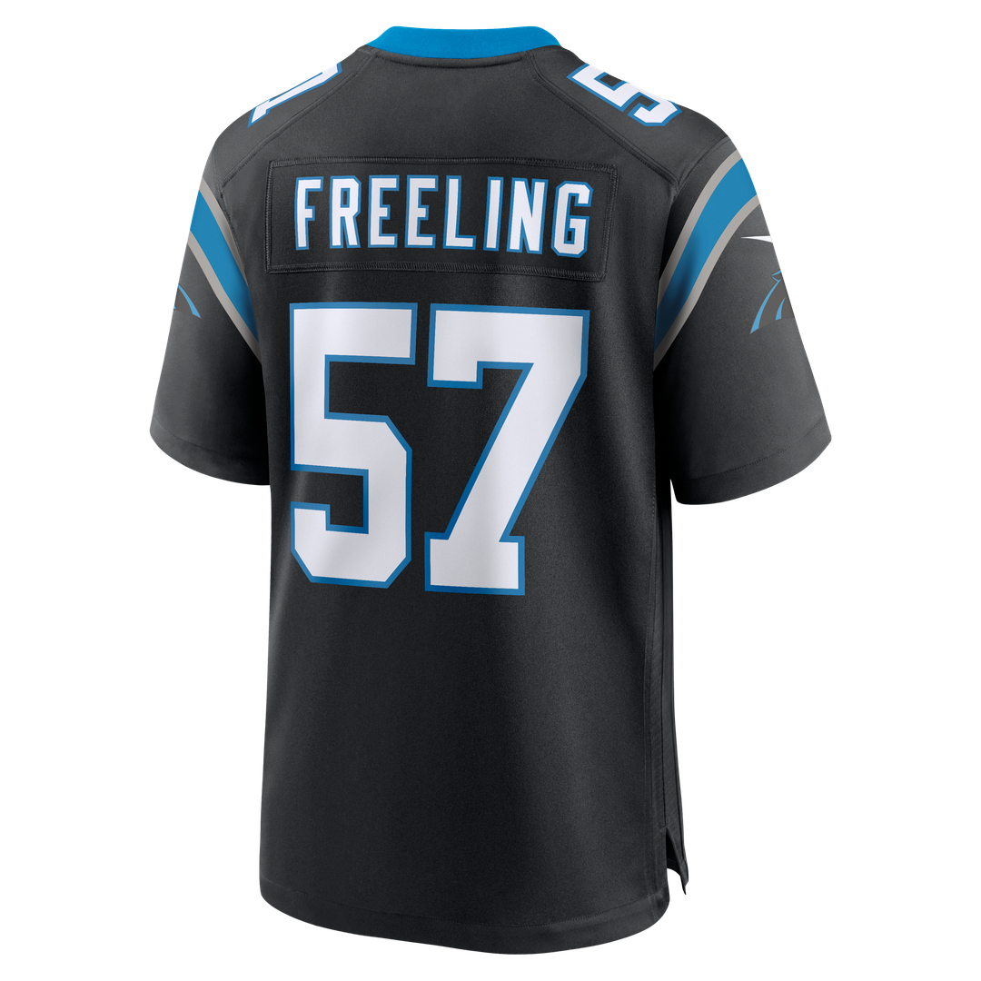 Monroe Freeling Carolina Panthers Nike Black Team Game Jersey