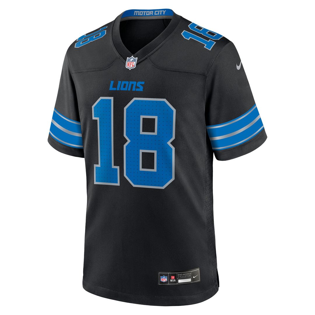 Isaac TeSlaa Detroit Lions Nike Black Alternate Game Player Jersey
