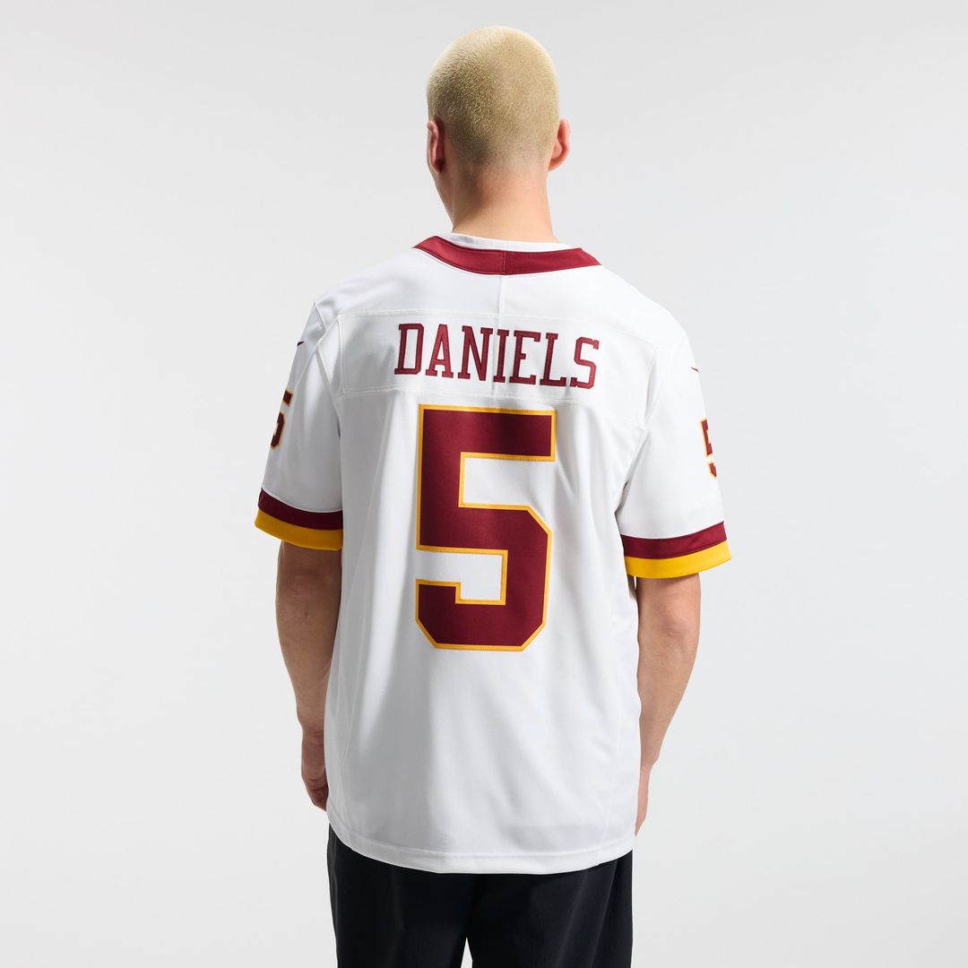 Jayden Daniels Washington Commanders Nike White Vapor F.U.S.E. Stitched Limited Jersey