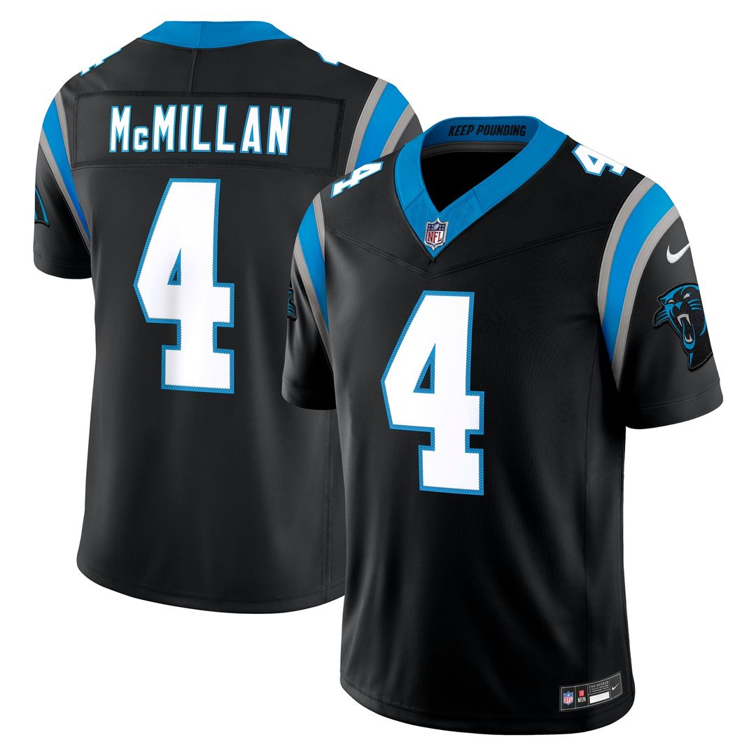 Tetairoa McMillan Carolina Panthers Nike Black Team Vapor F.U.S.E. Stitched Limited Jersey