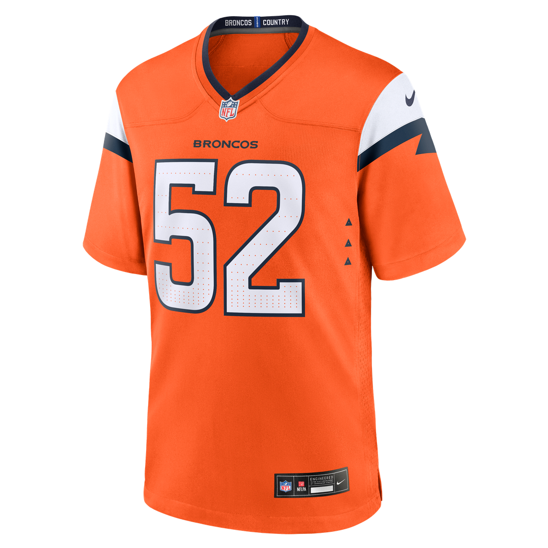 Jonah Elliss Denver Broncos Nike Orange Team Game Jersey