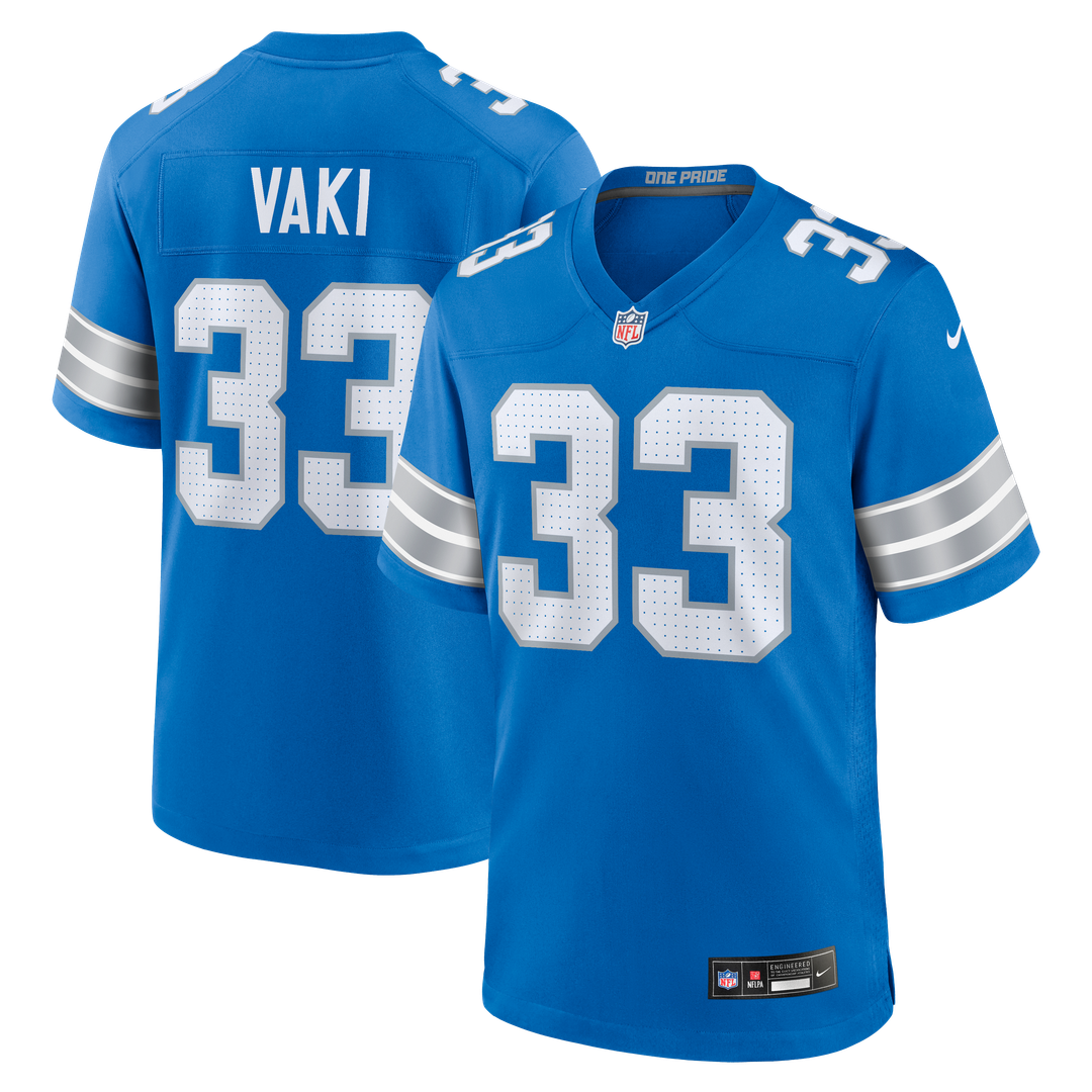 Sione Vaki Detroit Lions Nike Blue Team Game Jersey