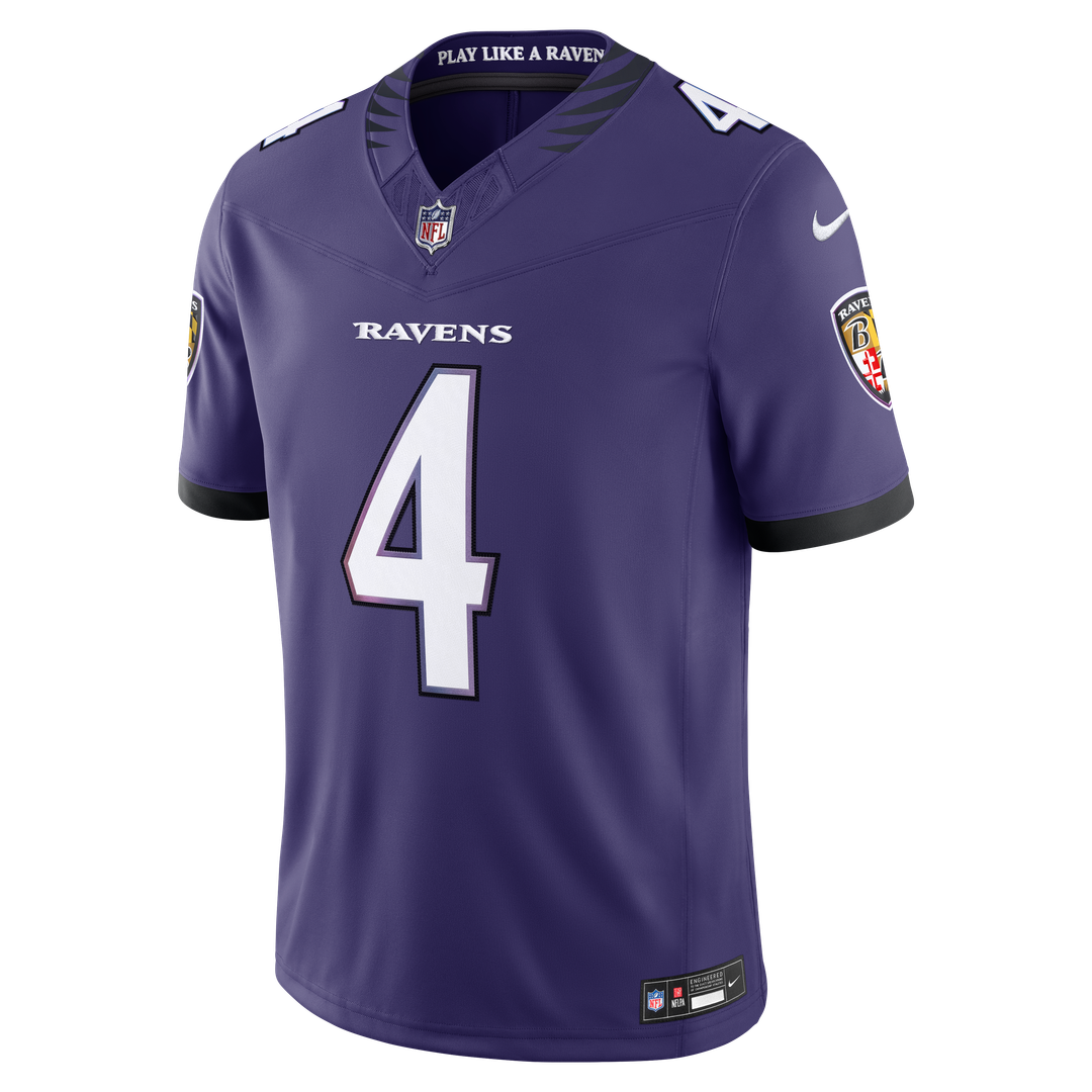 Zay Flowers Baltimore Ravens Nike Purple Team Vapor F.U.S.E. Stitched Limited Jersey