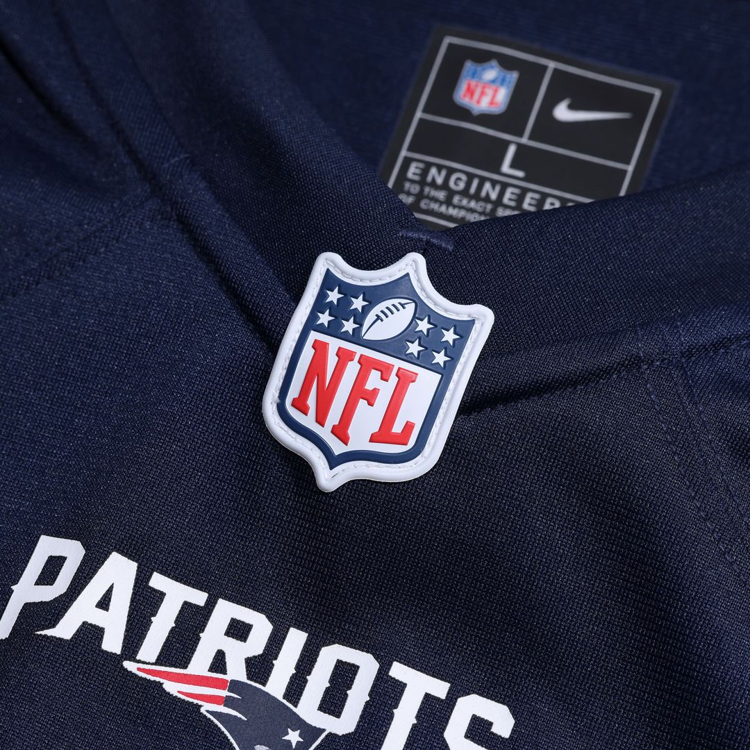 Caleb Lomu New England Patriots Nike Navy Team Game Jersey