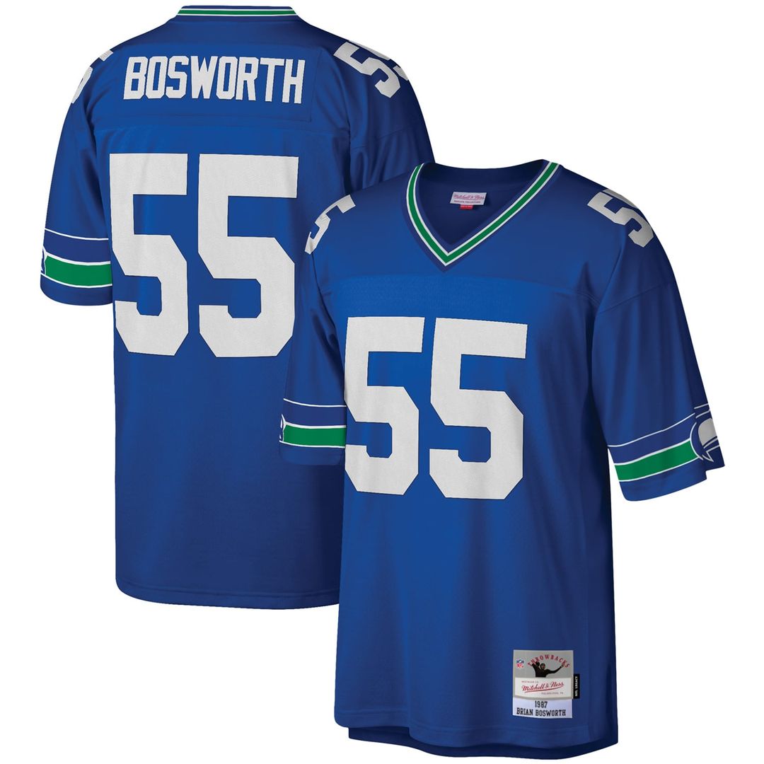 Brian Bosworth Seattle Seahawks Mitchell & Ness Royal Legacy Replica Jersey