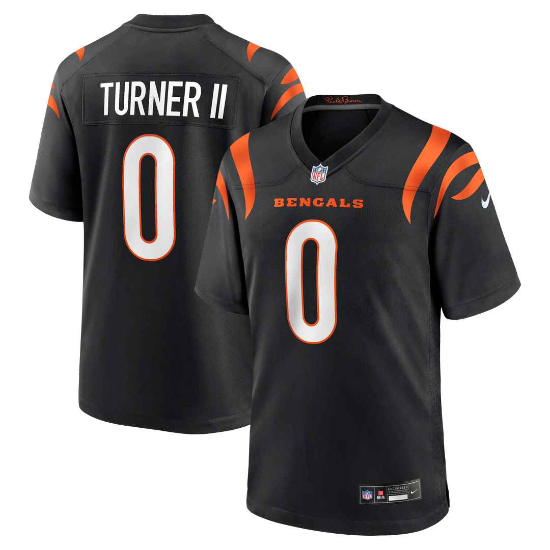 DJ Turner II Cincinnati Bengals Nike Black Team Game Jersey