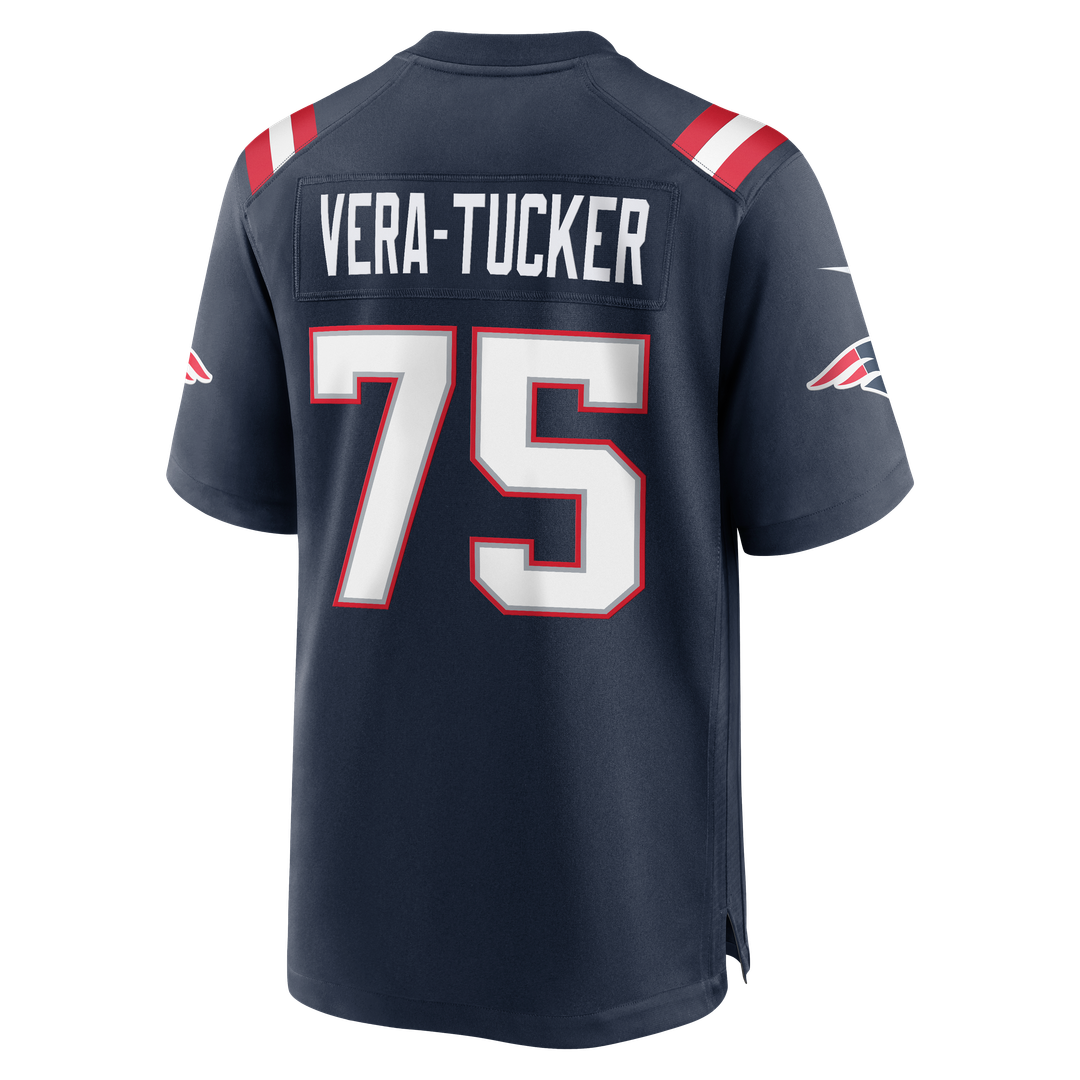 Alijah Vera-Tucker New England Patriots Nike Navy Team Game Jersey