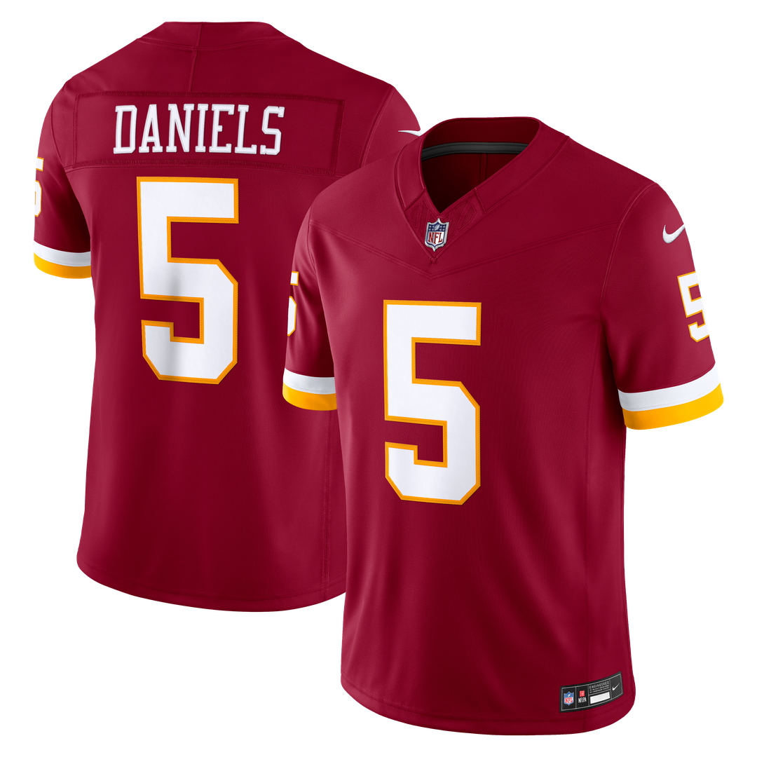 Jayden Daniels Washington Commanders Nike White Vapor F.U.S.E. Stitched Limited Jersey