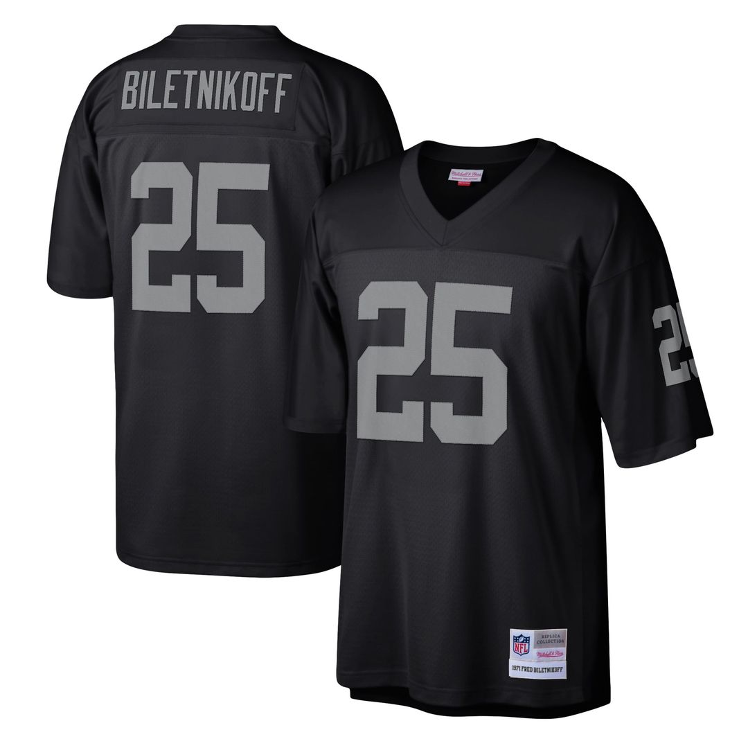 Fred Biletnikoff Las Vegas Raiders Mitchell & Ness Black Legacy Replica Jersey