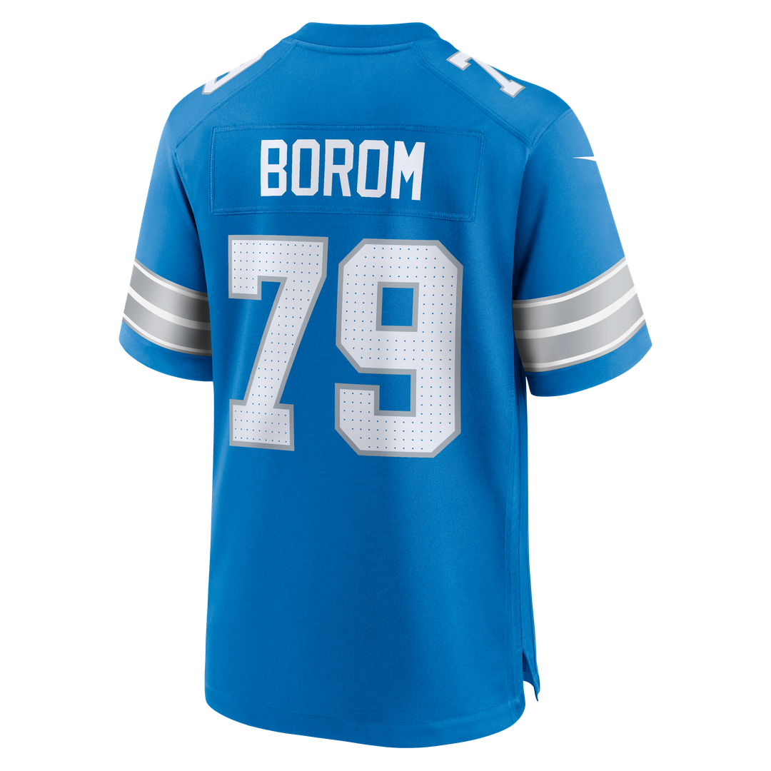 Larry Borom Detroit Lions Nike Blue Team Game Jersey