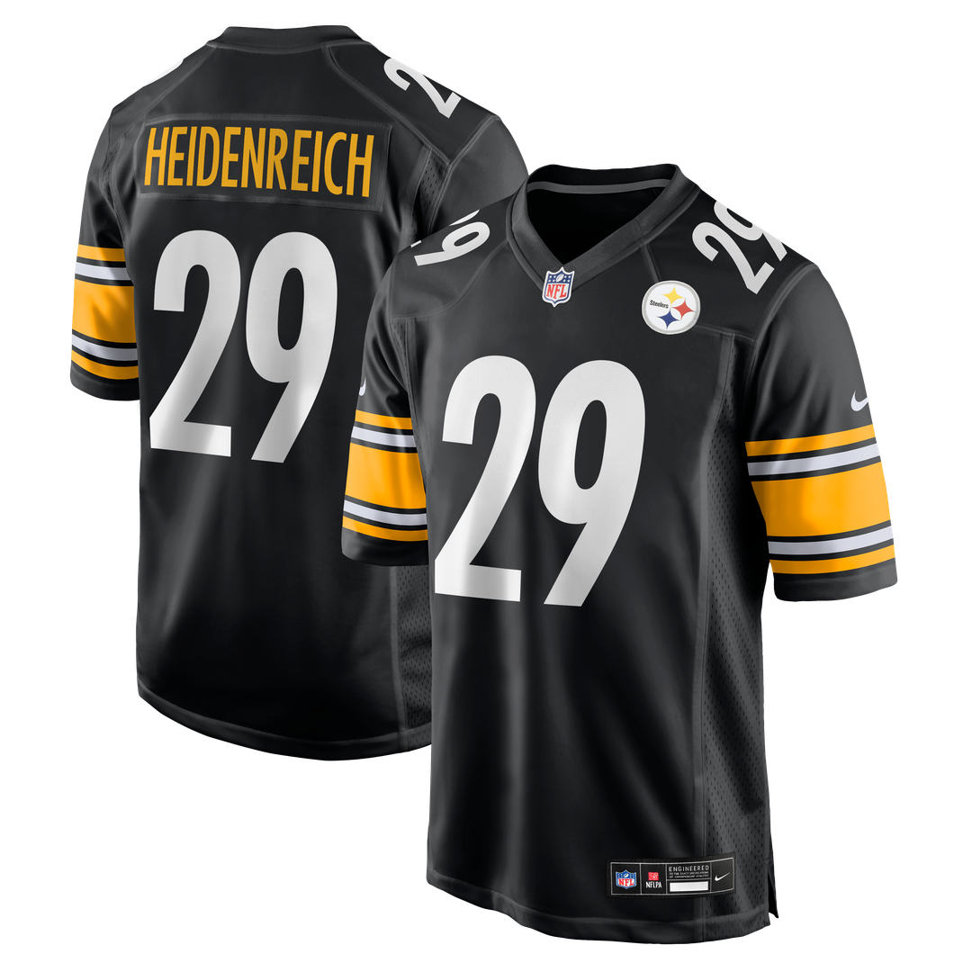 Eli Heidenreich Pittsburgh Steelers Nike Black Team Game Jersey