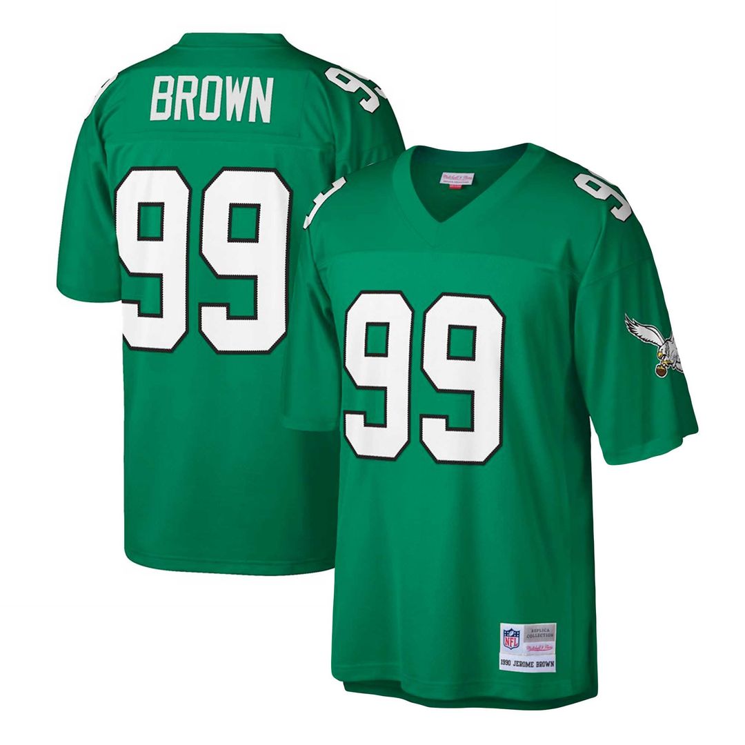 Jerome Brown Philadelphia Eagles Mitchell & Ness Kelly Green Big & Tall 1990 Retired Player Replica Jersey