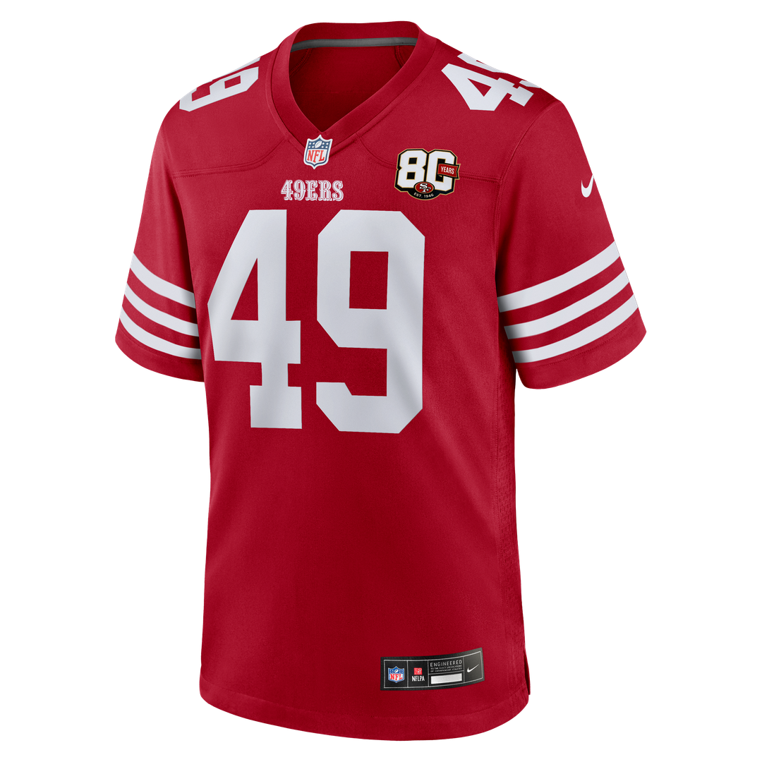The Faithful San Francisco 49ers Nike Scarlet 80th Anniversary Game Jersey