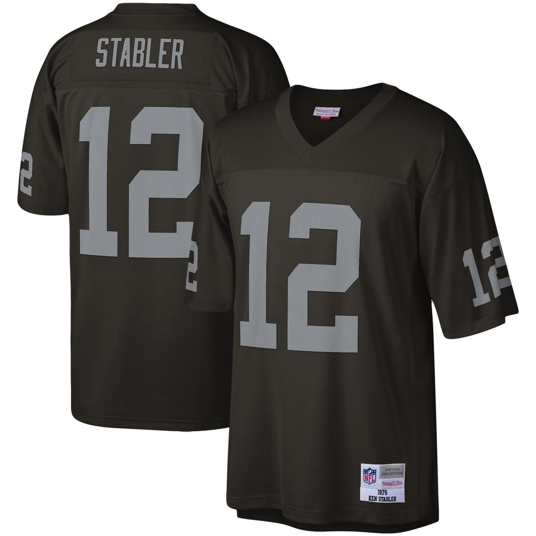 Ken Stabler Las Vegas Raiders Mitchell & Ness Black Legacy Replica Jersey