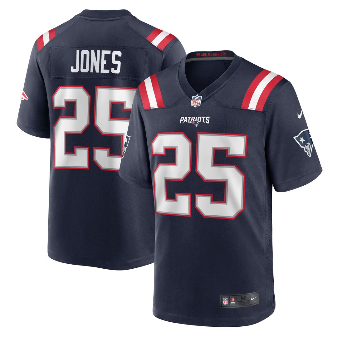 Marcus Jones New England Patriots Nike Navy Game Player Jersey