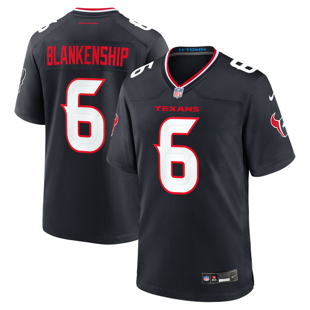 Reed Blankenship Houston Texans Nike Navy Team Game Jersey