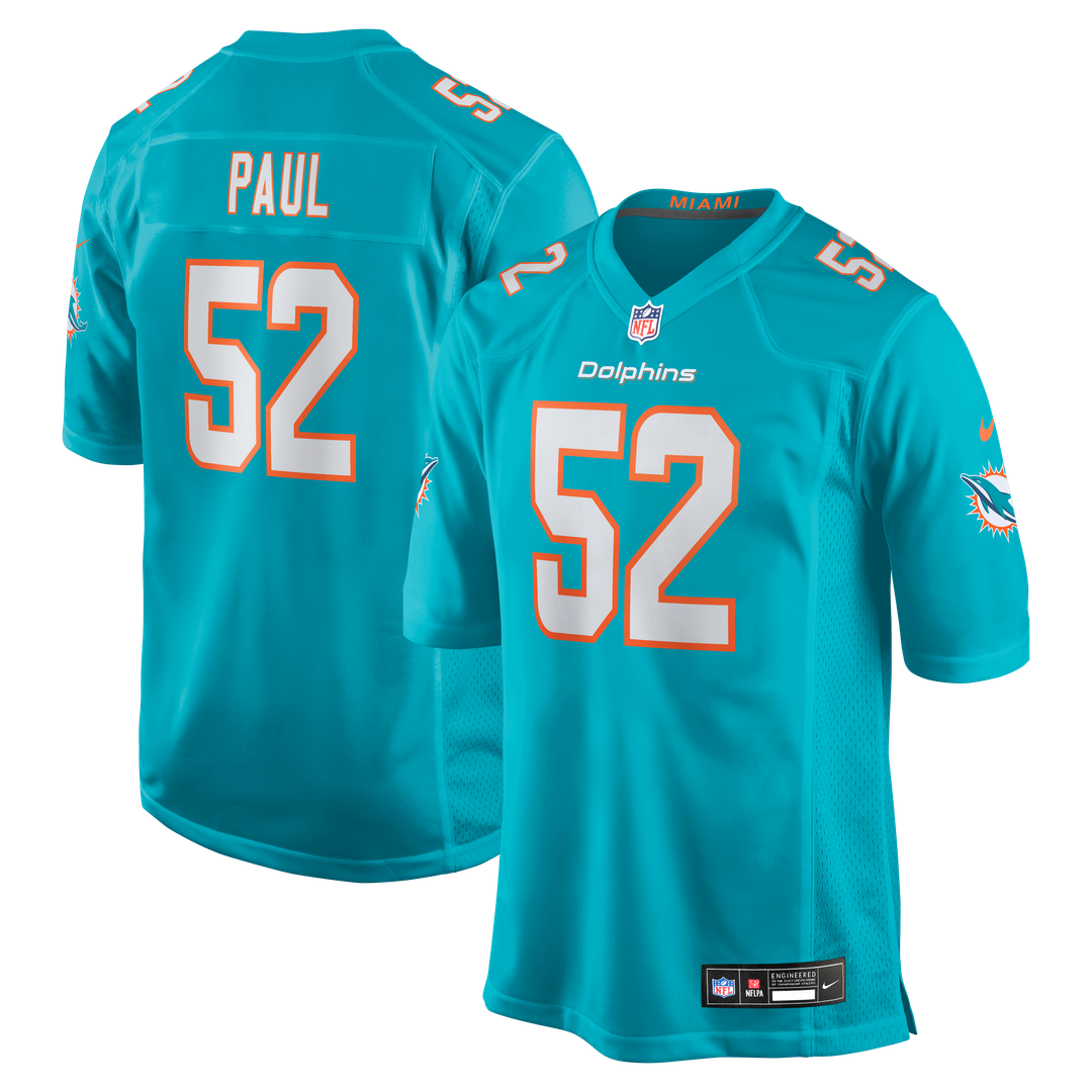 Patrick Paul Miami Dolphins Nike Aqua Game Jersey